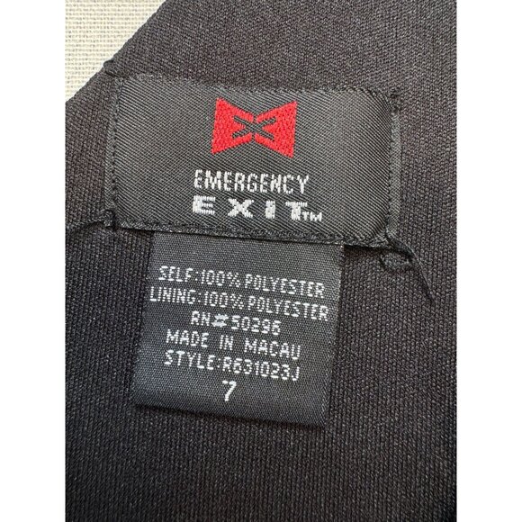 Emergency Exit Womens A-Line Dress Size 7 Black Polka Dot Sleeveless Tie Waist - Picture 2 of 9